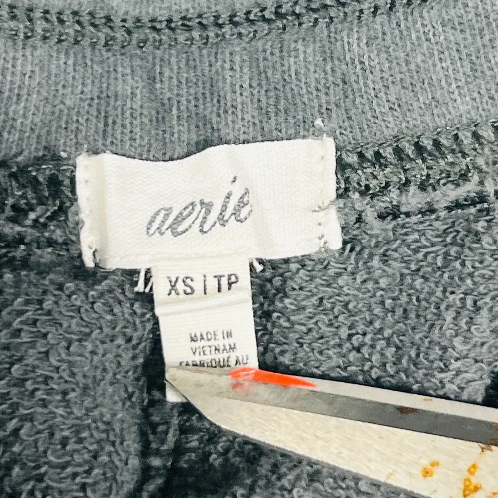 Aerie Womens XS Grey High Waisted French Terry Sweat Shorts Button Pocket Lounge